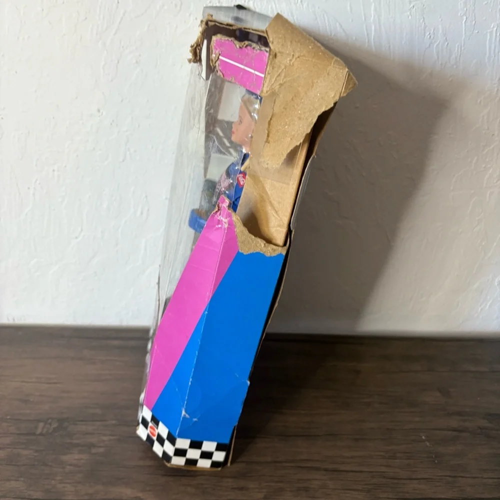1998 50th Anniversary Nascar Barbie Hot Wheels Non-Mint Box Certificate Included